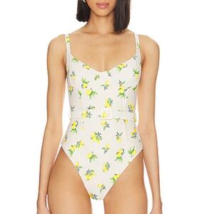 WeWoreWhat Lemon Floral One Piece Swimsuit